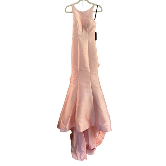 Lucci Lu 8232, Blush Trumpet Gown w/ Crystal Illusion & Ruffle Back, 2 - Picture 3 of 8